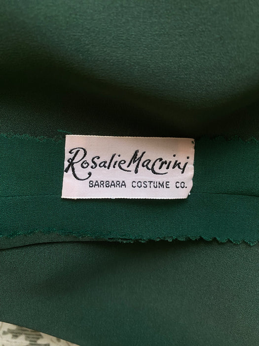 Exquisite 1950's NOS Emerald Green Cocktail Dress By Rosalie Macrini / SM