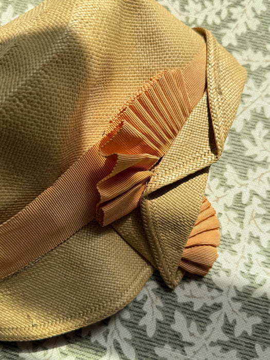Rare 1920's Straw Cloche Hat By Style Queen / 22