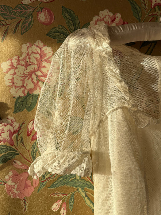 Vintage 1930's Swiss Dot Fairytale Wedding Gown / Small