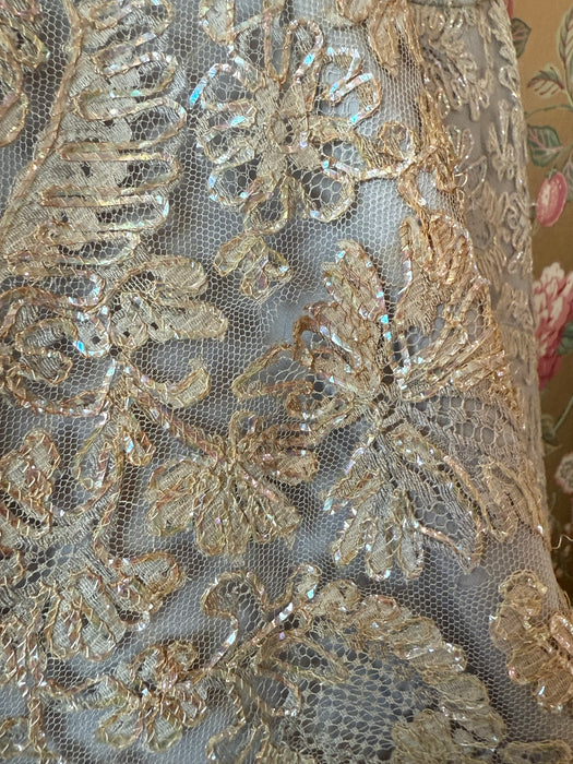 Breathtaking 1950's Werle' Beverly Hills Couture Silk Party Dress / M