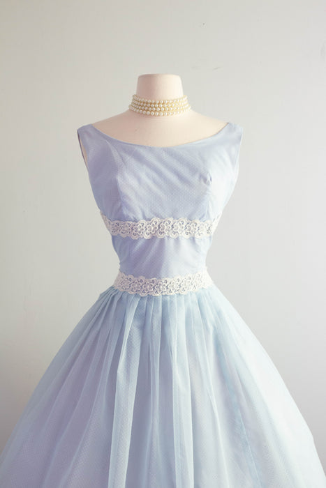 Darling 1950's Baby Blue Swiss Dot Cupcake Party Dress / SM Xtabay Vintage Darling 1950's Baby Blue Swiss Dot Cupcake Party Dress / SM Xtabay Vintage