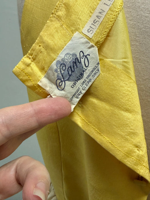 Darling 1960's Lanz Party Dress In Yellow Silk / XS