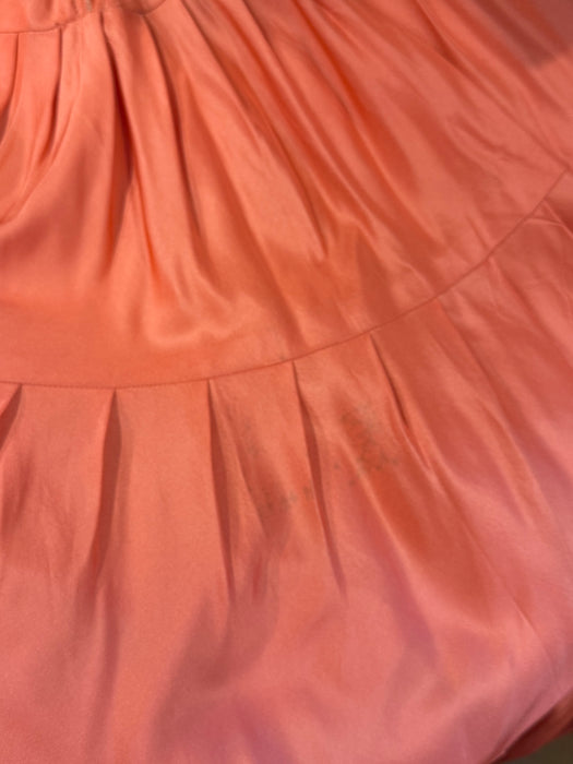Spectacular 1950's Nettie Rosenstein Persimmon Silk Party Dress / S