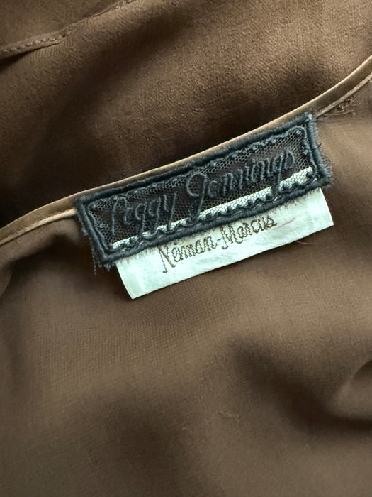 Stunning Vintage Peggy Jennings Imported Lace & Silk Chiffon Evening Gown / M