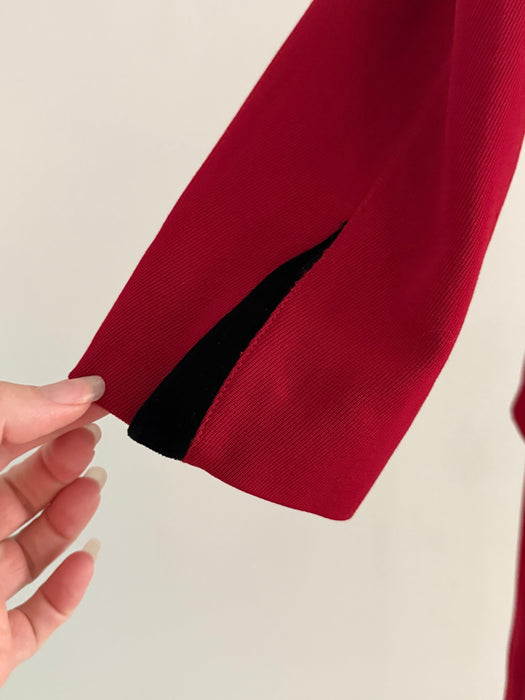 Iconic 1990's Thierry Mugler Paris Crimson Red Sculptural Suit /  SM