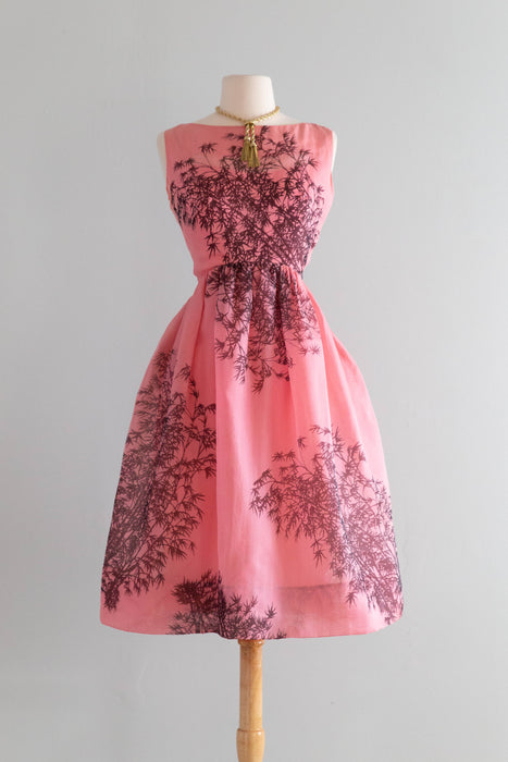 Iconic Early 1960's Bill Blass for Maurice Renter Silk Organza Cocktail Dress / SM