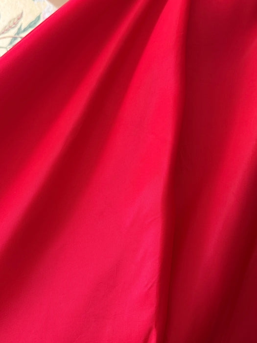 Fabulous 1950's Cherry Red Taffeta Party Dress With Matching Swing Coat / S