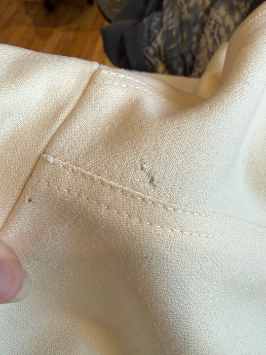 Architectural Geoffrey Beene For Gallant Ivory Wool Gabardine Trapeze Coat, Early 80's / ML