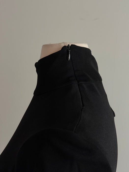 Stunning 1990's Jean Paul Gaultier Black Jersey Fitted Gown / S