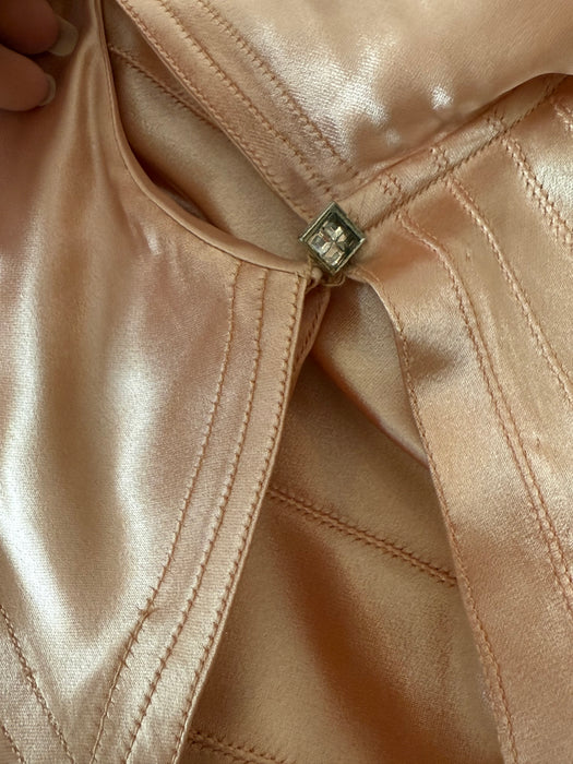 1930's Liquid Silk Bias Cut Evening Dress & Matching Cape in Ballet Pink / XS