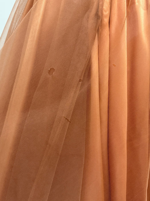 Breathtaking 1950's Couture Cocktail Halter Dress In Satin & Imported Lace / SM