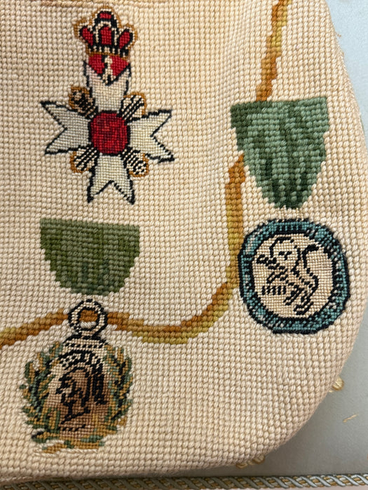Vintage 1950's Royal Crown Needlepoint Handbag by Christine