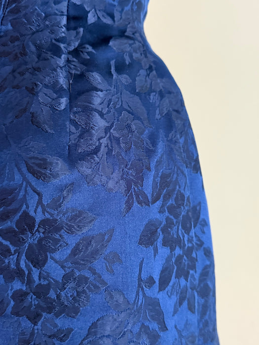 Stunning Late 1950's Sapphire Blue Cocktail Dress By Estevez / S