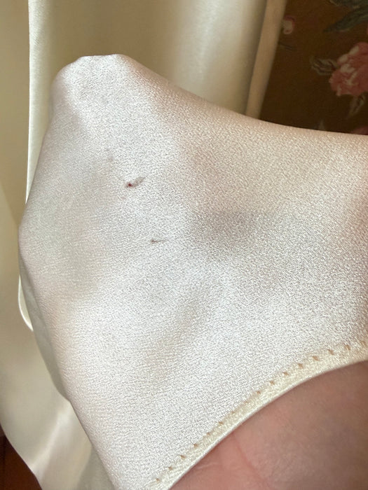 Stunning 1930's Ivory Satin Bias Cut Bridal Slip Dress / Small