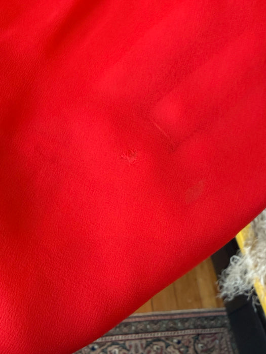 Late 1950's Little Red Party Dress in Chiffon / S