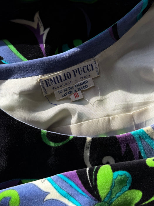 Rare & Iconic 1960's Emilio Pucci Velvet Sheath Dress / SM