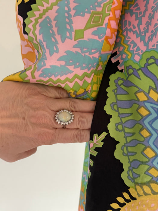 Fabulous 1960's Silk Paisley Print Coat By Arkin Imports / ML