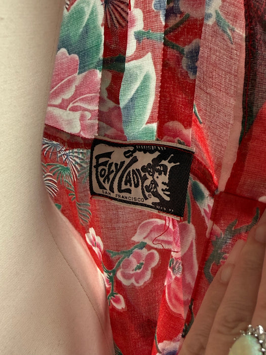 Gorgeous 1970’s Red Cotton Voile Maxi Dress by Foxy Lady / S