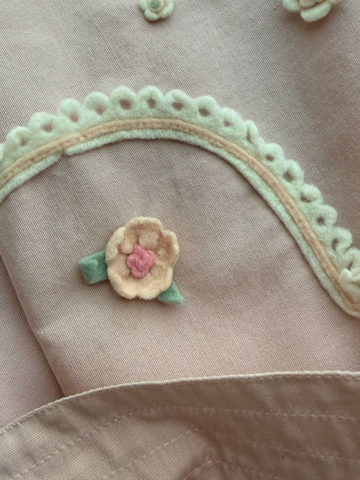 Iconic 1950’s Juli Lynne Charlot Pink Cotton Circle Skirt With Rosettes / Medium