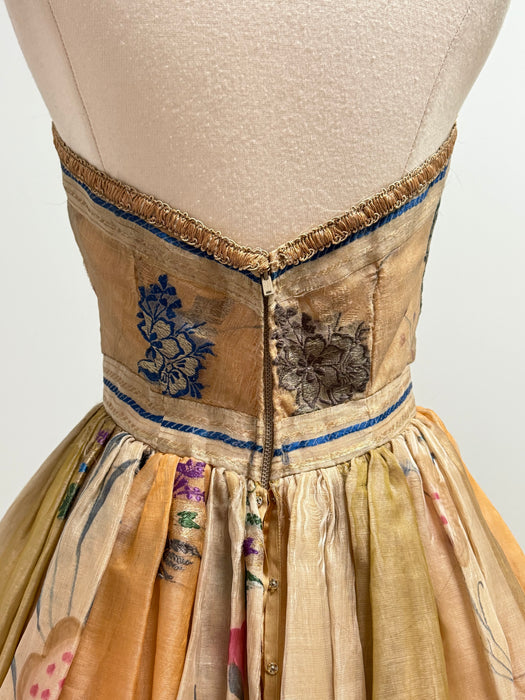 Extraordinary 1950’s Pauline Lake for the Royal Hawaiian Hotel Strapless Evening Dress / Small