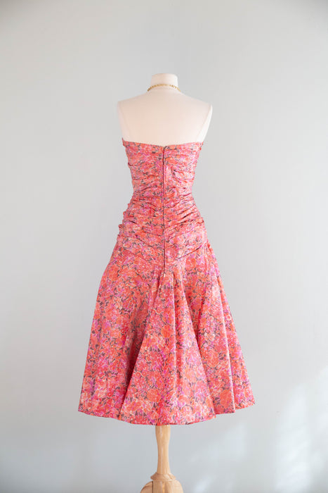 Vintage 1950's Italian Couture Silk Taffeta Dress Worn In Mona Lisa Smile / S
