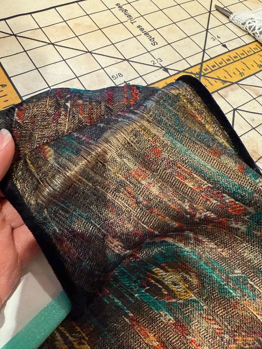 Gorgeous 1920's Holiday Gold Lamé And Black Velvet Flapper Dress / M