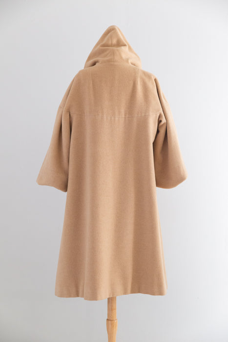 Fabulous Late 1950’s Cashmere Coat and Matching Silk Dress Set / SM