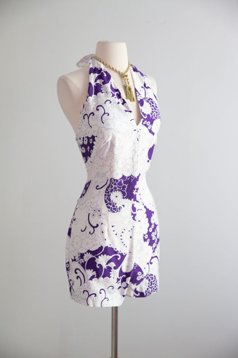 Fabulous 1960's Patio Glamour 2pc. Sunsuit and Skirt Set By Alice / M