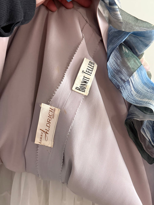 Sublime 1950’s Larry Aldrich Silk Chiffon Lily Pad Print Dress / SM