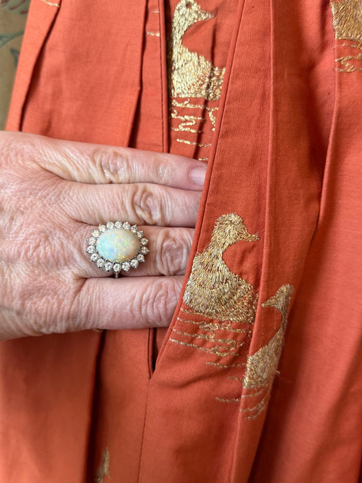 Documented 1951 Carolyn Schnurer Sitting Duck Dress From Her "Flight to Japan" Collection / M