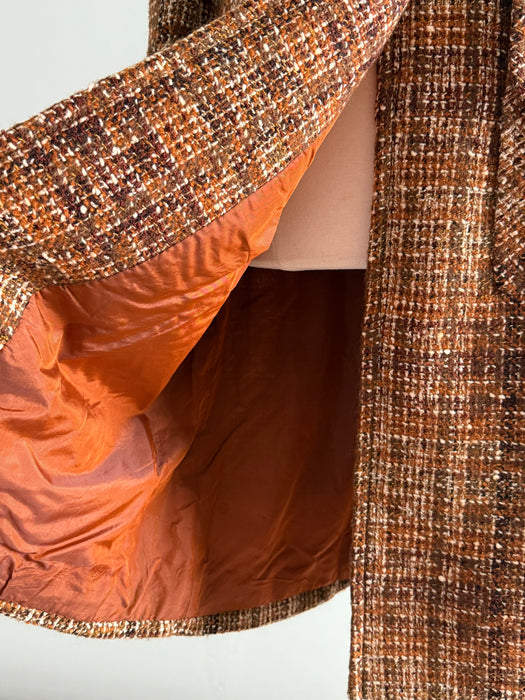 Gorgeous Rare Early 1970s Salvatore Ferragamo Italian Tweed Coat