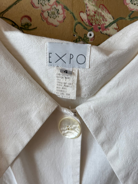 Iconic 1990's Portofino White Cotton Dress By Expo / Small