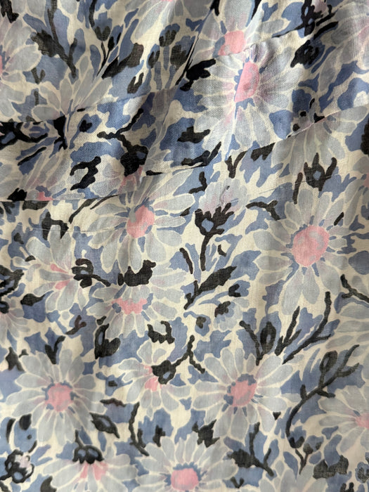 Dreamy 1950's Floral Print Day Dress in Cotton Voile / M