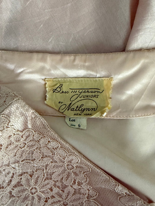 Beautiful 1950's Ballet Pink Strapless Party Dress By Bess Myerson For Nat Lynn / XS