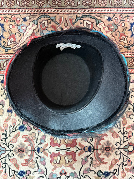 Fabulous 1960's Feathered Cloche By Stuart Original