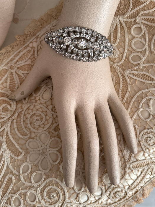 Glamorous Lilly Daché Rhinestone Cocktail Bracelet, 1950s