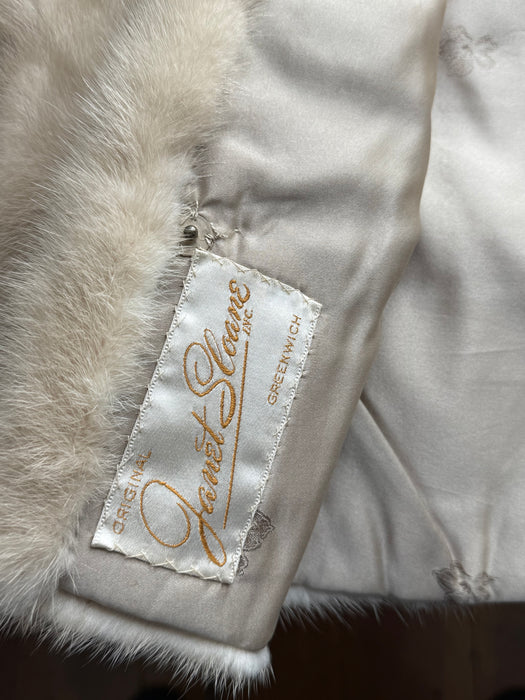 Layaway Final: Exquisite 1960’s Platinum Blond Mink Jacket With Opalescent Buttons / M