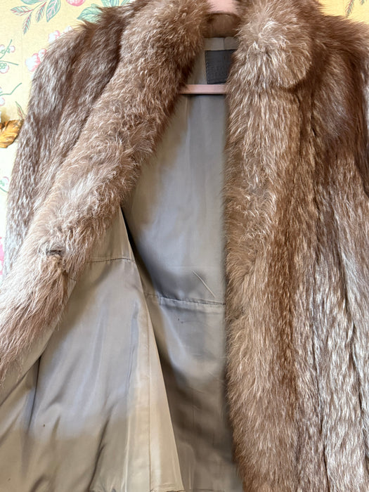 Glamorous 1930's Inspired Fox Fur Chubby Jacket By Edward Hamilton / M