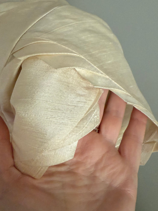 Exquisite 1950's Ivory Silk  Ballet Length Wedding Dress / S