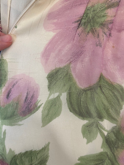Stunning 1950’s Ceil Chapman Silk Chiffon Floral Dress / S