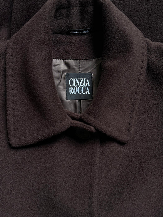 Timeless 1990’s Cinzia Rocca Italy Chocolate Virgin Wool Coat / ML