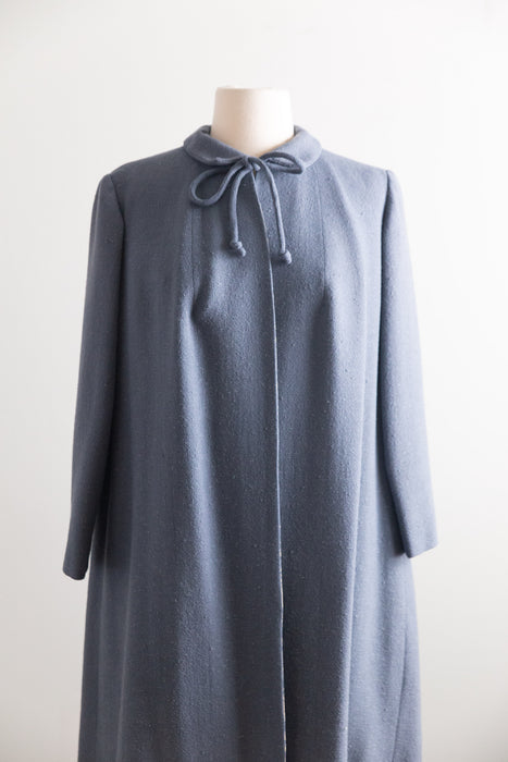 Stunning 1950's Don loper of California Silk Lined Swing Coat in French Blue / SM