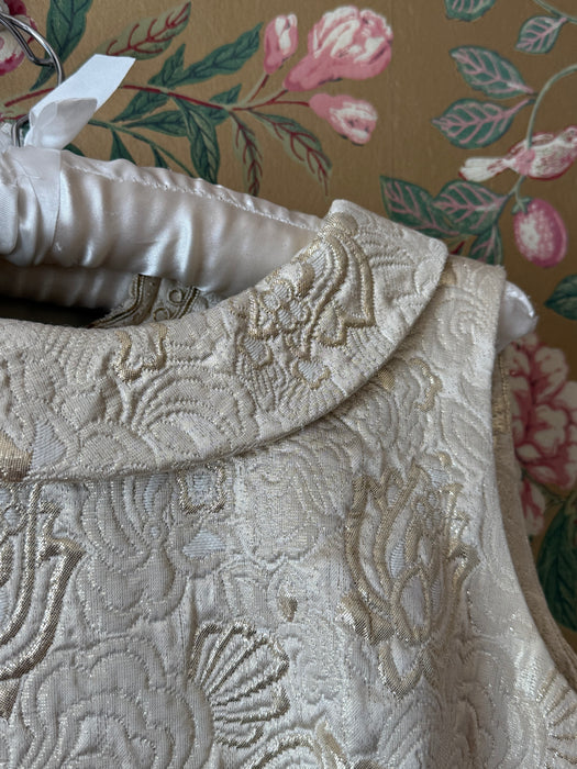 Fabulous 1960's Metallic Gold Brocade Cocktail Dress / SM