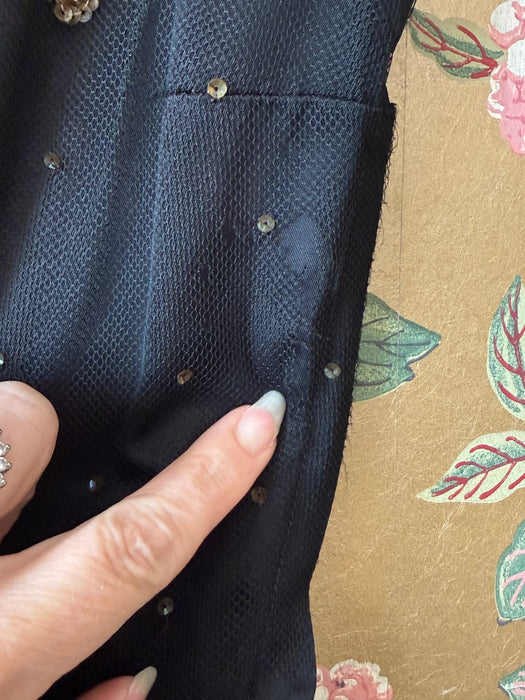 Rare Early Ceil Chapman 1940's Evening Dress With Gold Sequins As Is / S