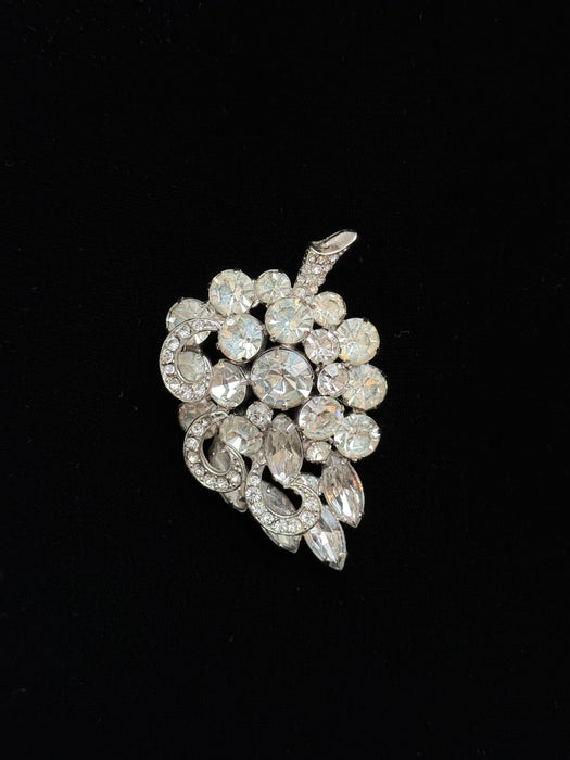 Fabulous 1950's Rhinestone Grape Cluster Brooch