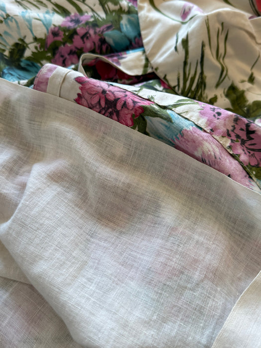 Fabulous 1950's Cotton Floral Print Garden Party Dress By Russel Stuart / S