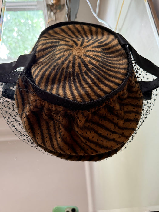 Fabulous 1950's John Frederics New York Felt Hat With Full Face Veiling