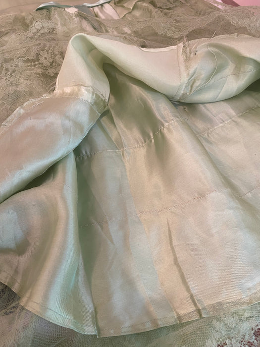 Ethereal 1920's Absinthe Green Silk Flapper Dress / Small