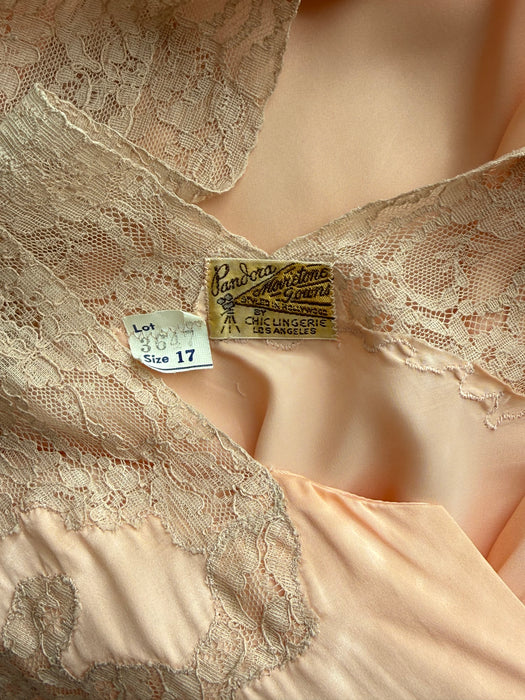 Pristine 1930's Bias Cut Silky Rayon Slip Gown By Pandora Movietone Gowns / M