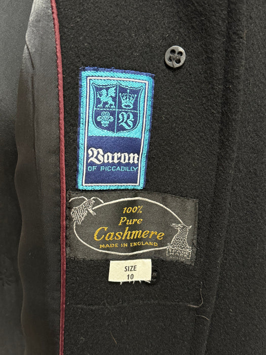 Sublime Vintage 100% Cashmere Long Line Coat, Made in England / M